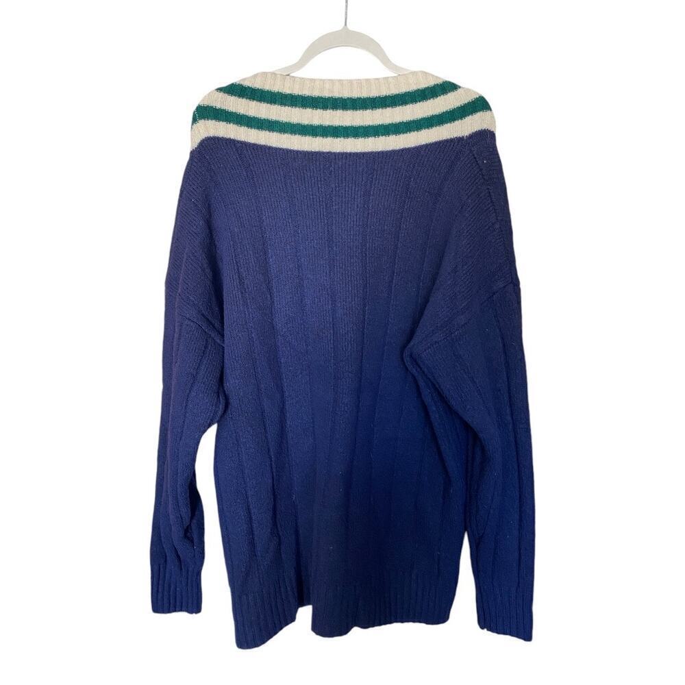 Pink Varsity Sweater in Midnight Navy Size M - Picture 6 of 11